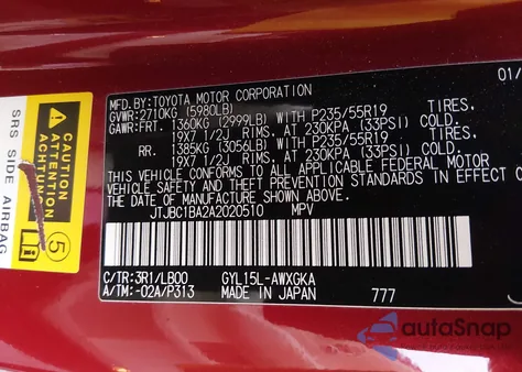 2010 Lexus Rx 450H z USA, uszkodzony, nr VIN JTJBC1BA2A2020510